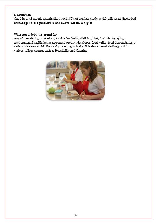 Food Preparation and Nutrition Curriculum Information Page 2