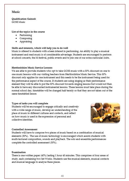 Music Curriculum Information Page 1