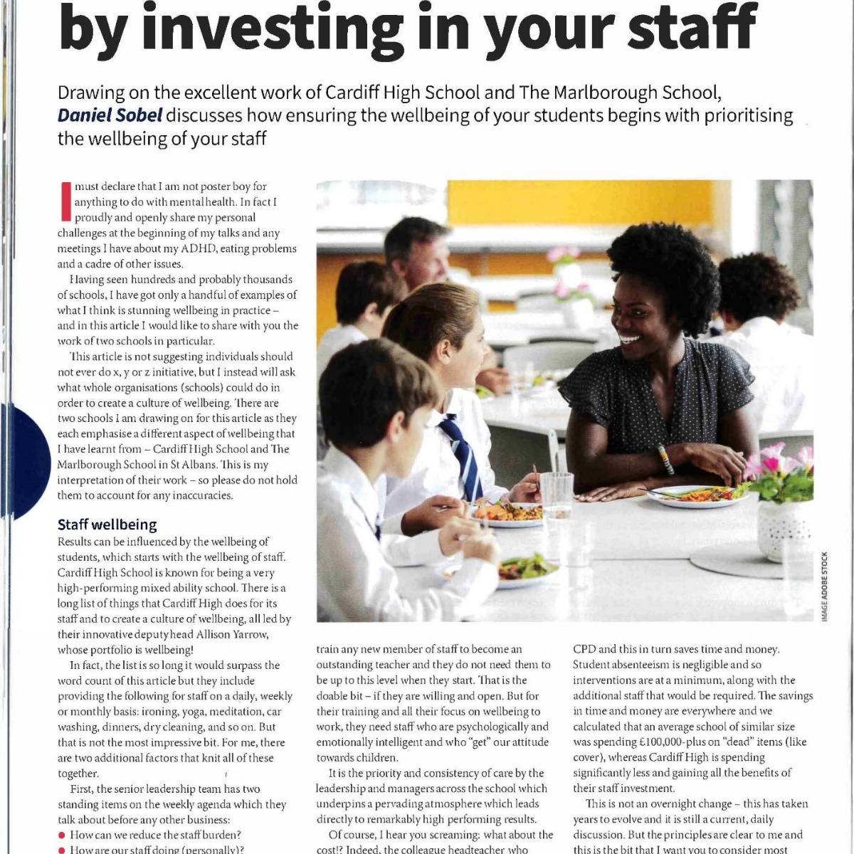 The Marlborough Science Academy - Daniel Sobel article referencing  Marlborough in SecEd Publication Jan 2021